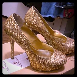 Golden High Heel Sandals
